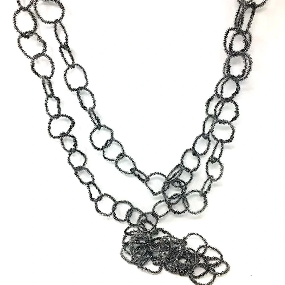 Vintage Silver Metallic Rustic Chain Christmas Holiday Garland